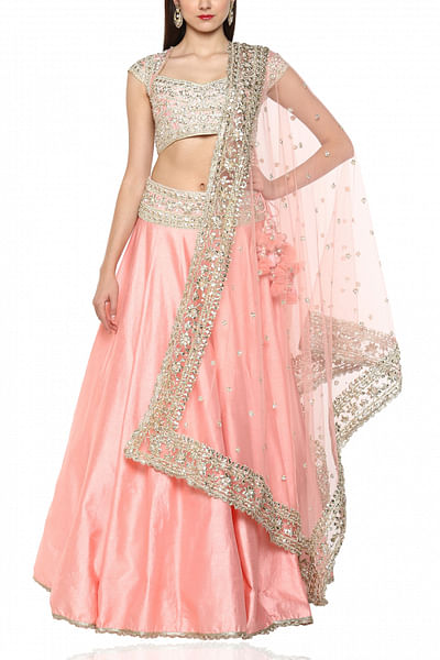Blush pink gota patti embellished lehenga set