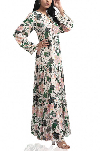White floral printed dress