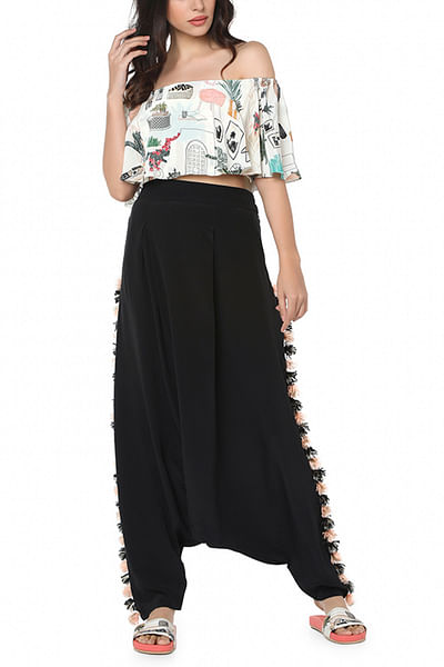 White moroccan printed top and pants