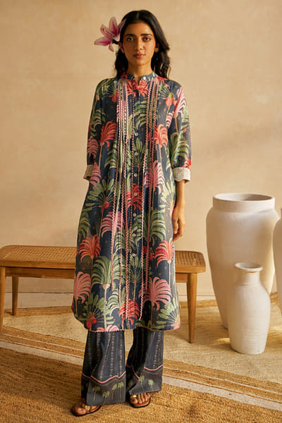 Moh India Off-white printed scalloped co-ord set MOHIJUL26D150026