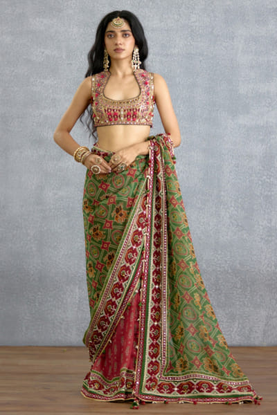 Multicoloured mirror embellished blouse