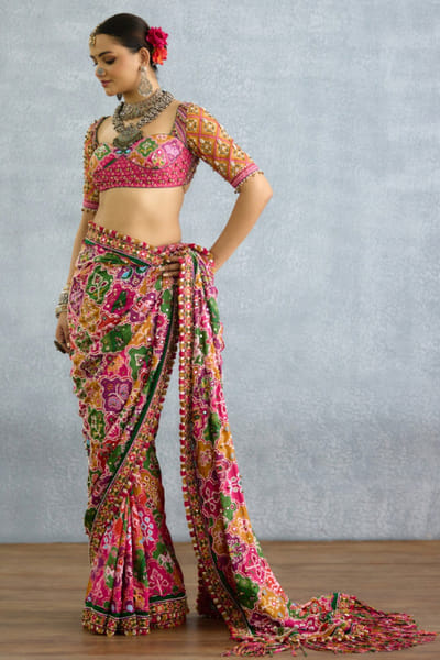 Multicoloured patola motif blouse