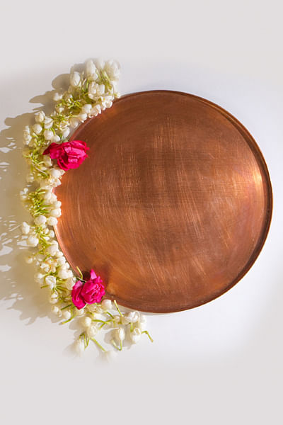 Rose gold tone copper platter