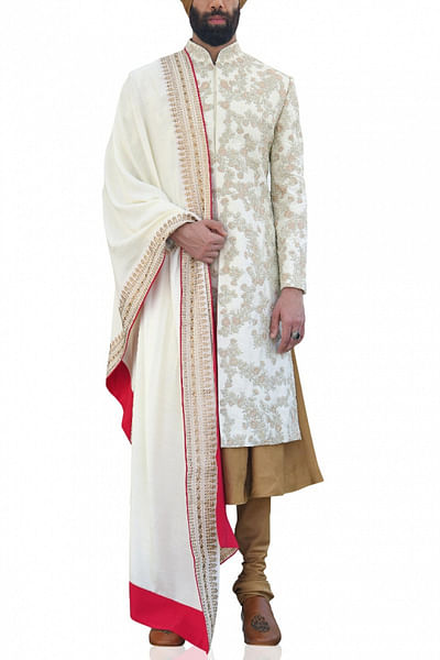 Ivory sherwani set