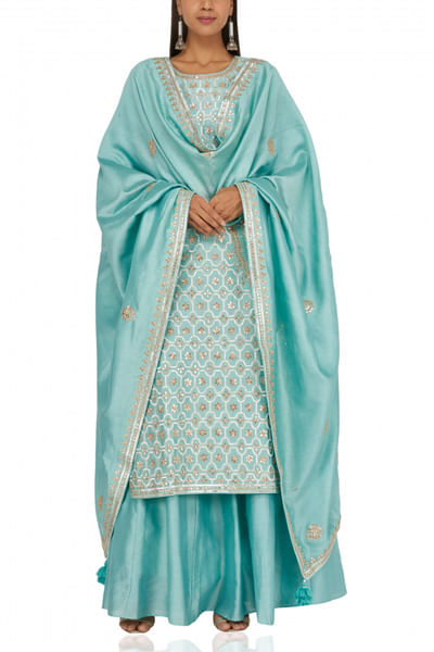 Dusky blue kurta set
