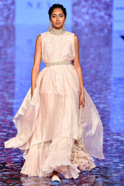 Powder pink sharara set