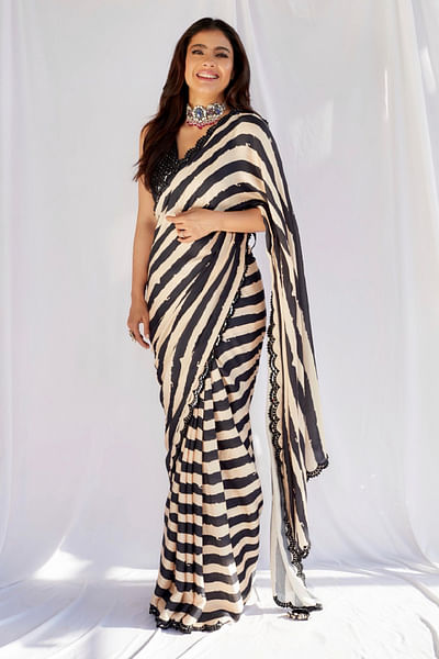 Striped saree set
