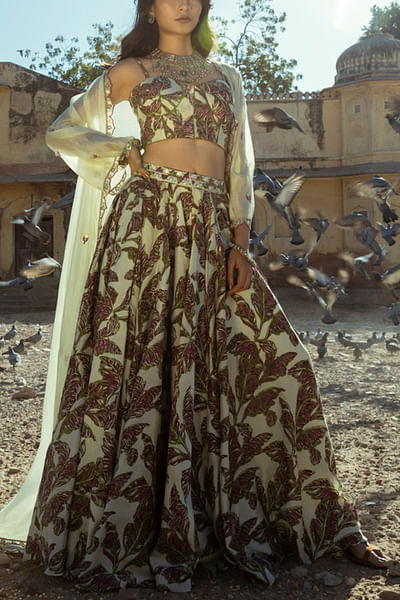Printed cape and skirt set