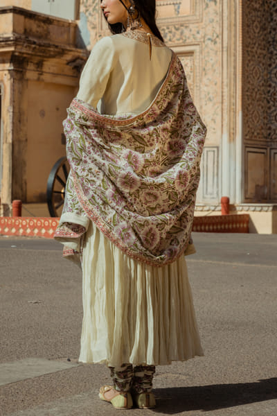 Punit Balana Mint embroidered anarkali set PUBPBSB26