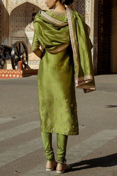 Punit Balana Dark green kurta set PUBPBSB28