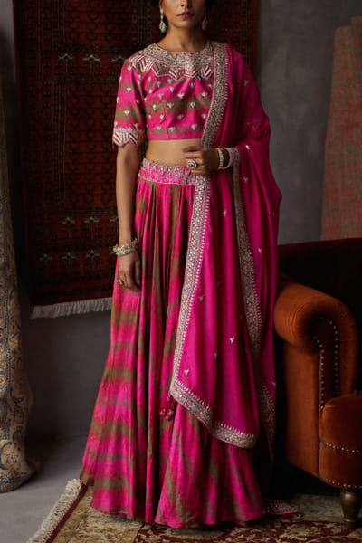 Punit Balana Red printed lehenga set PUBPBSB83