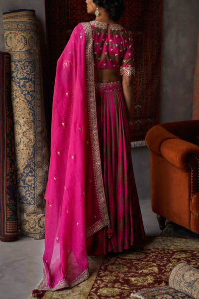 Punit Balana Red printed lehenga set PUBPBSB83