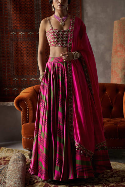 Punit Balana Red printed lehenga set PUBPBSB93