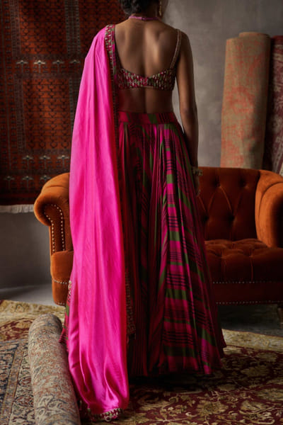 Punit Balana Red printed lehenga set PUBPBSB93