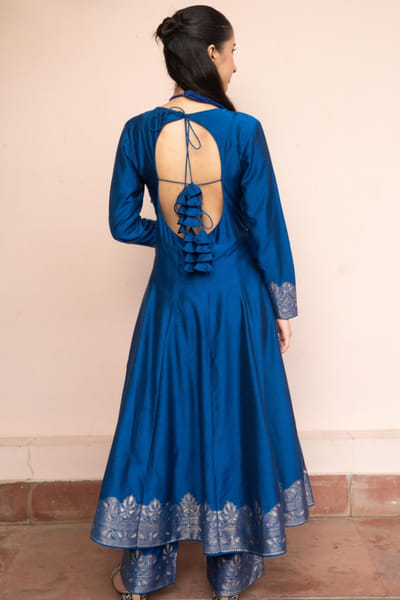 Safaa Royal blue gota anarkali set SAFOCT25D136243