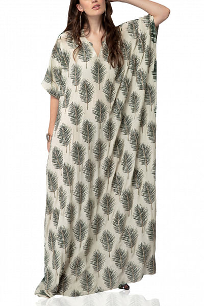 Tropical printed maxi dress