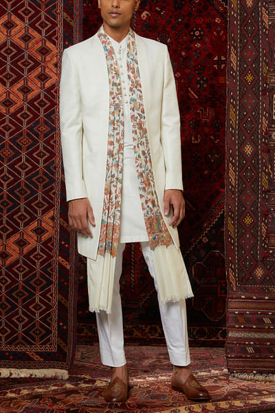 Ivory indo-western kurta and trousers