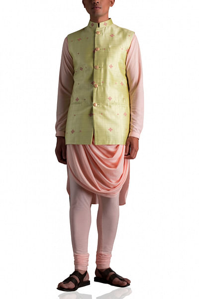 Embroidered Nehru jacket set