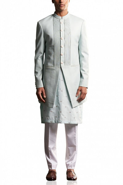 Aqua kurta jacket set
