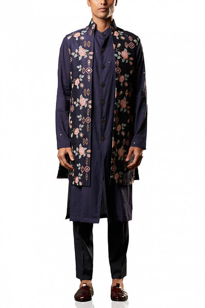 Embellished kurta jacket set