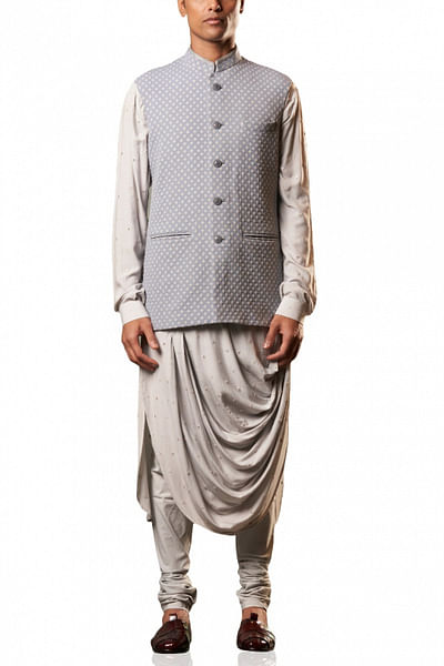 Blue Nehru jacket set