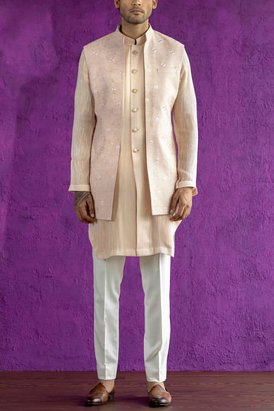 Blush Nehru jacket set