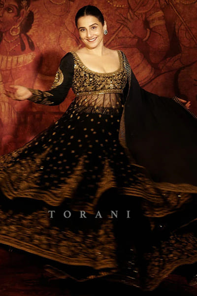 Black embroidered anarkali set