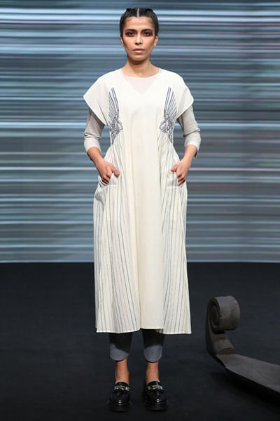 Ivory handwoven dress