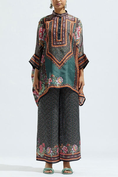 Multicolour printed tunic and palazzos