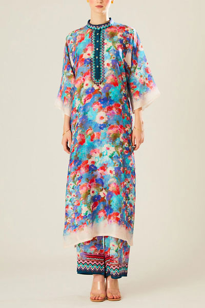 Floral printed long tunic