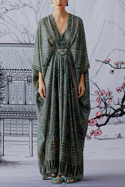 Charcoal printed kaftan