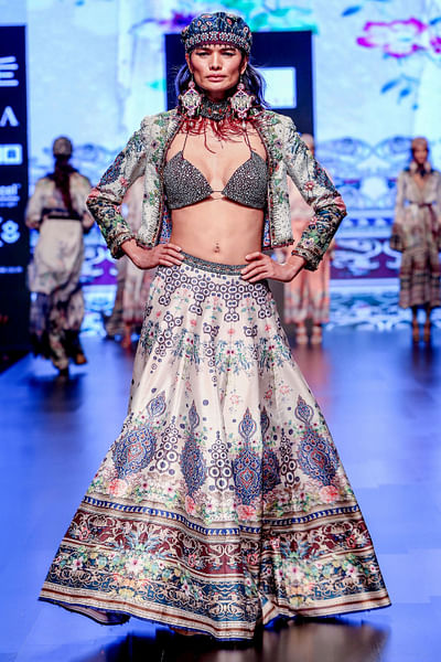 Slate bolero & lehenga set