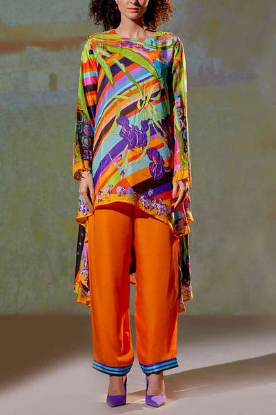 Multicolour tunic and pants