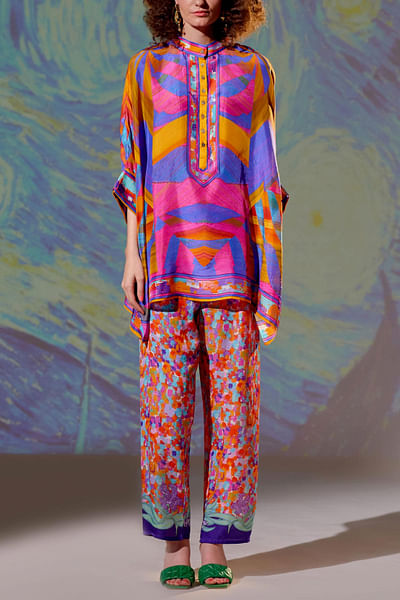 Multicolour printed tunic and pants
