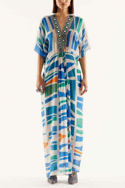 Multicolour kaftan dress