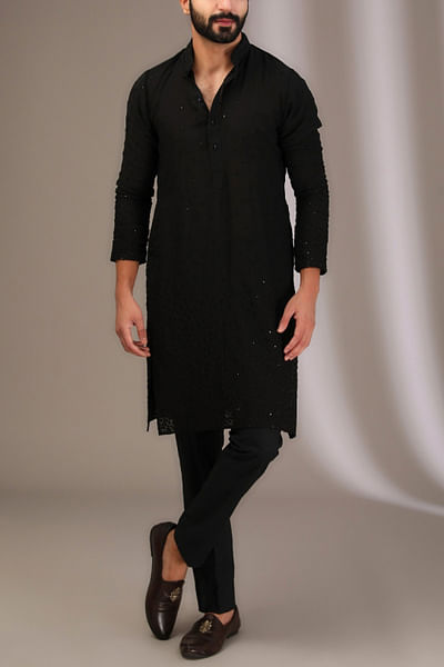 Black georgette kurta set