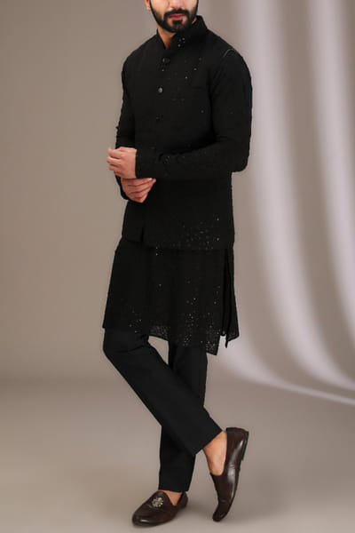 Black georgette Bandi set