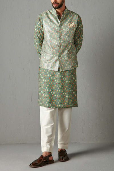 Green bandi and kurta set
