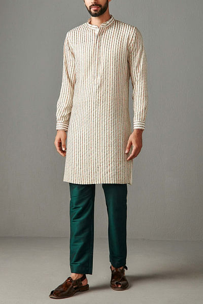 Ivory georgette kurta set