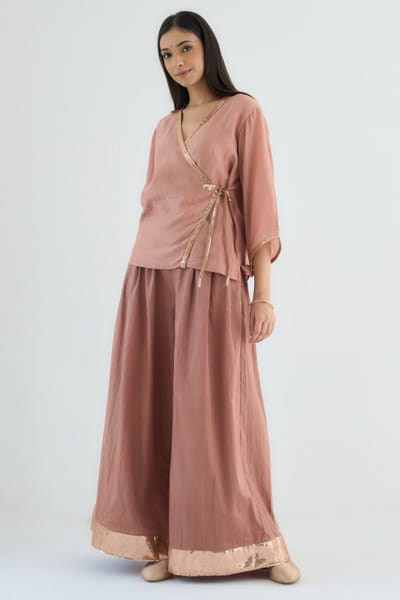 Onion pink sequin lace co-ord set