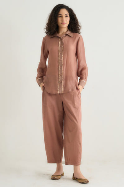 Onion pink sequin embroidered co-ord set