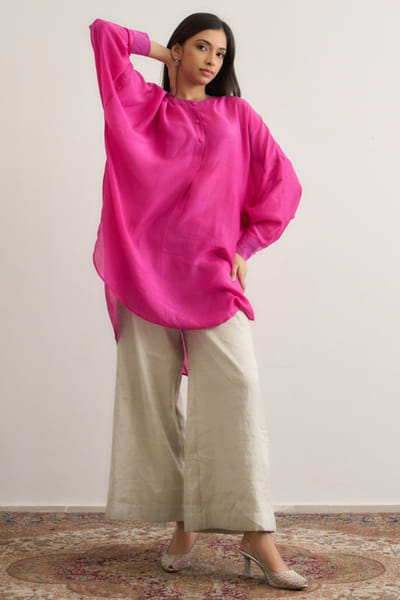 Silver tissue trousers