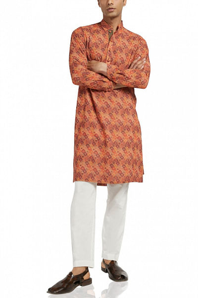 Coral printed kurta set