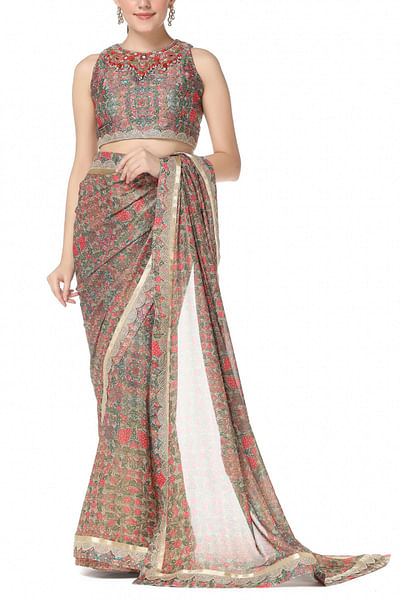 Printed sari set