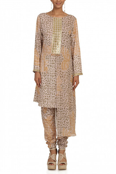 Gold layered kurta with trouser