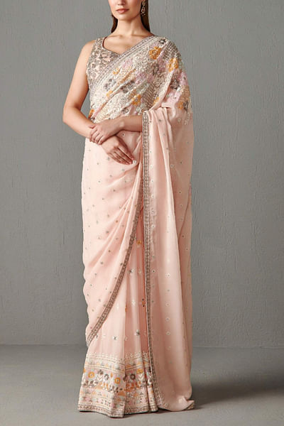 Blush pink sari set