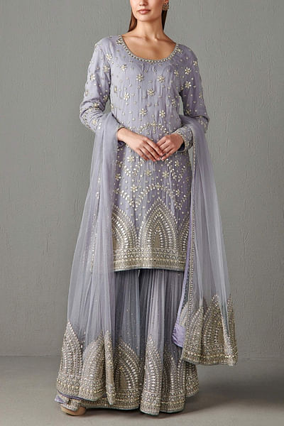 Lilac embellished gharara set