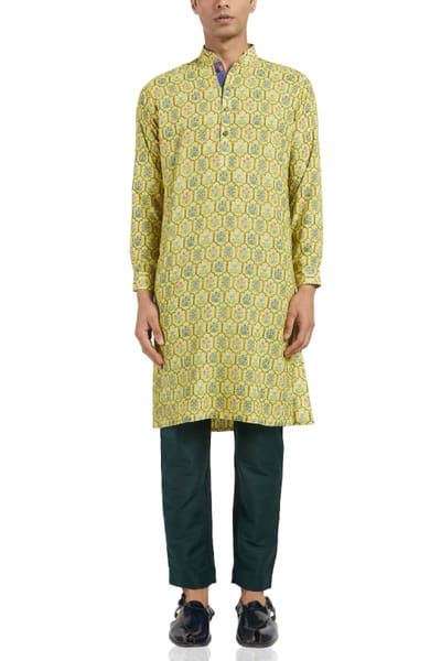 Trellis printed kurta set