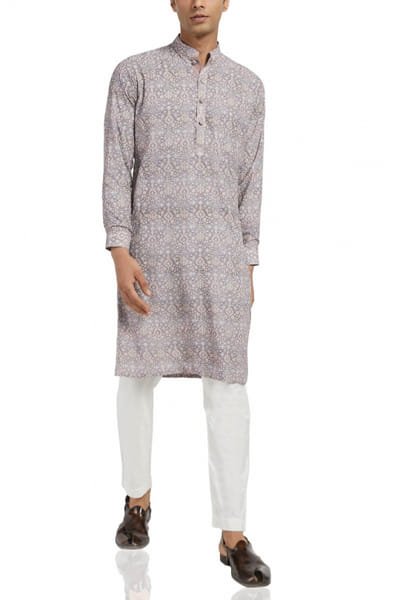 Light pink printed kurta set