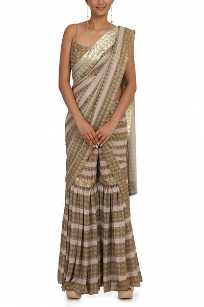 Gold striped saree